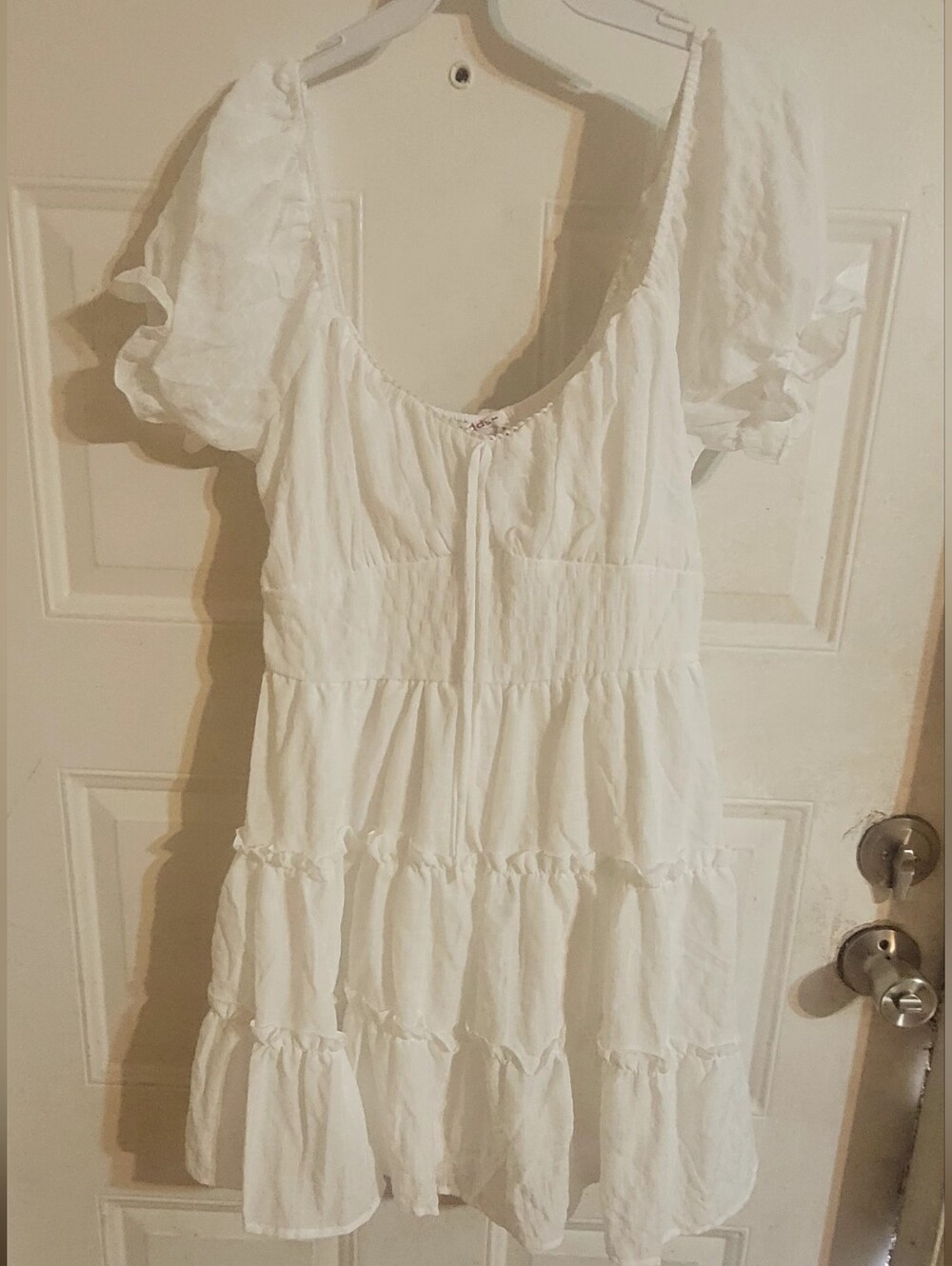 INSPIRED HEARTS White Ruffled Babydoll Dress- Juniors Large NWT